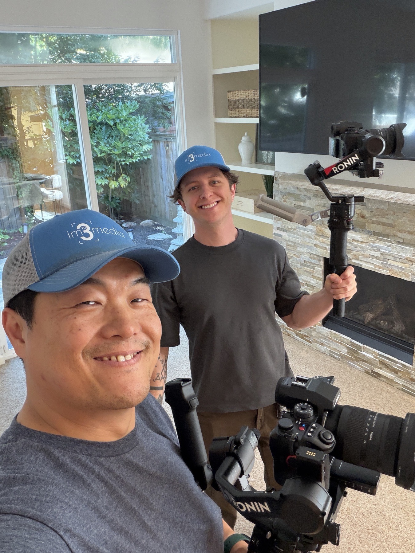 Our local capture team on site with gimbal cameras
